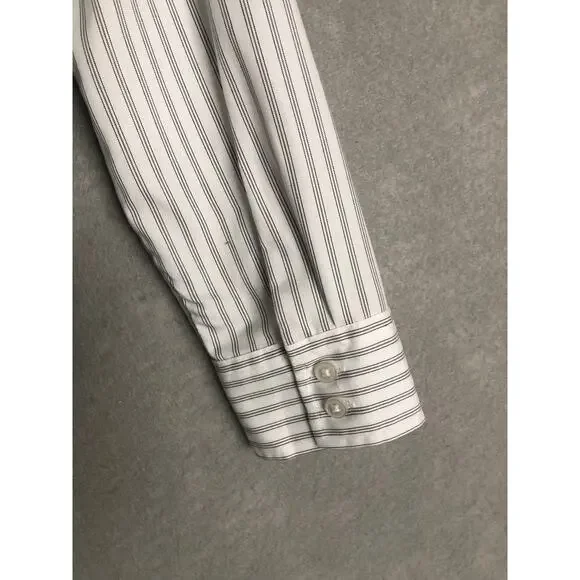 Anne Klein Button-Up Top Women's Large Long Sleeve Pin-Stripe - Picture 5 of 7